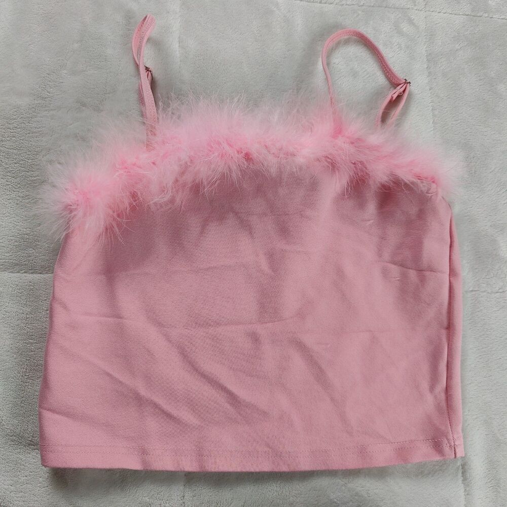 Dollskill Marabou Crop Tank